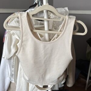 Chic ROXY Cream Sleeveless Crop Top